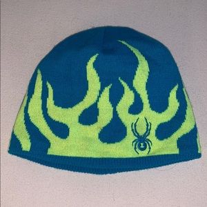 Spyder boys blue & yellow/green beanie
